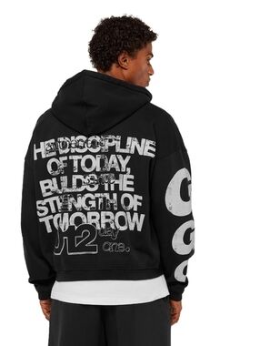 Gymshark Oversized Hoodie Black Graphic Back Print SOLD OUT Size L Streetwear